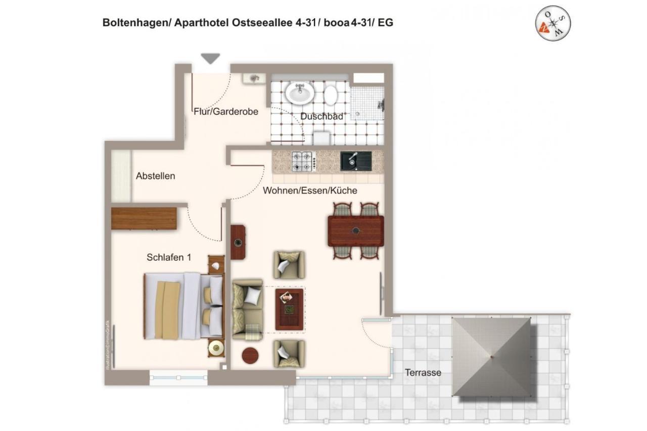 Aparthotel Ostseeallee Aparthotel Ostseeallee 4-31 Boltenhagen  Dış mekan fotoğraf